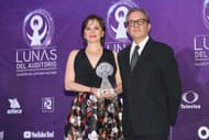 Lourdes Ambriz and Roberto Vazquez attend Las Lunas del Auditorio Nacional 2017 press room at Auditorio Nacional on October 25, 2017 in Mexico City, Mexico. (Photo by Victor Chavez/Getty Images)