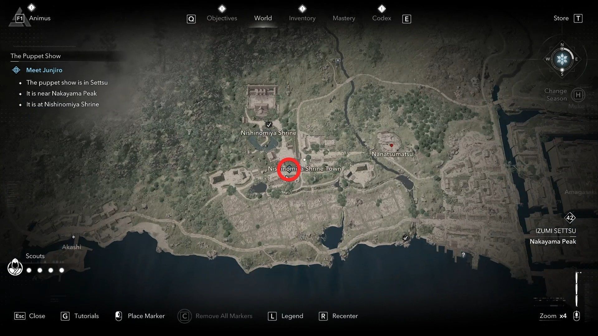 Talk to Junjiro at the Nishinomiya Shrine (Image via Ubisoft)