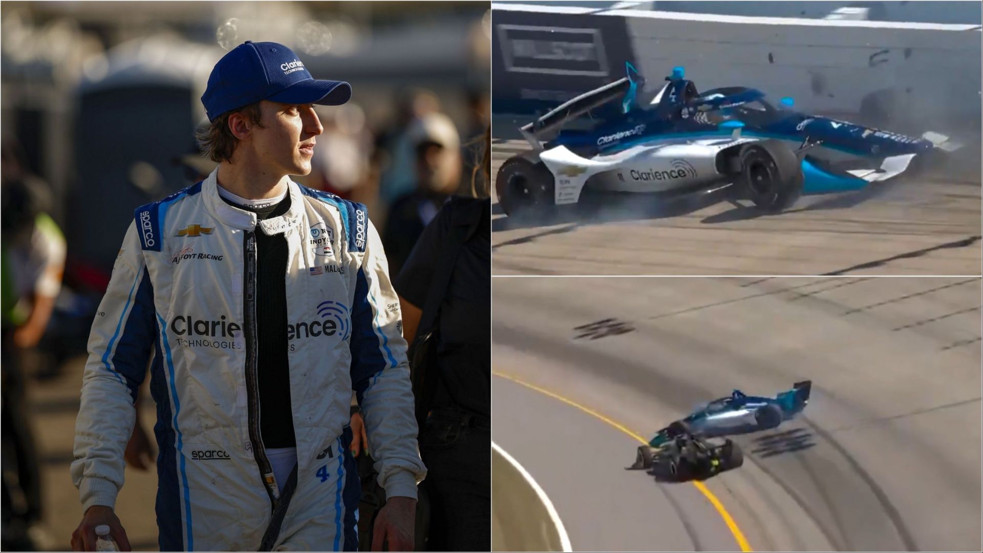 Image credits: L: Getty David Malukas, R: X@IndyCar