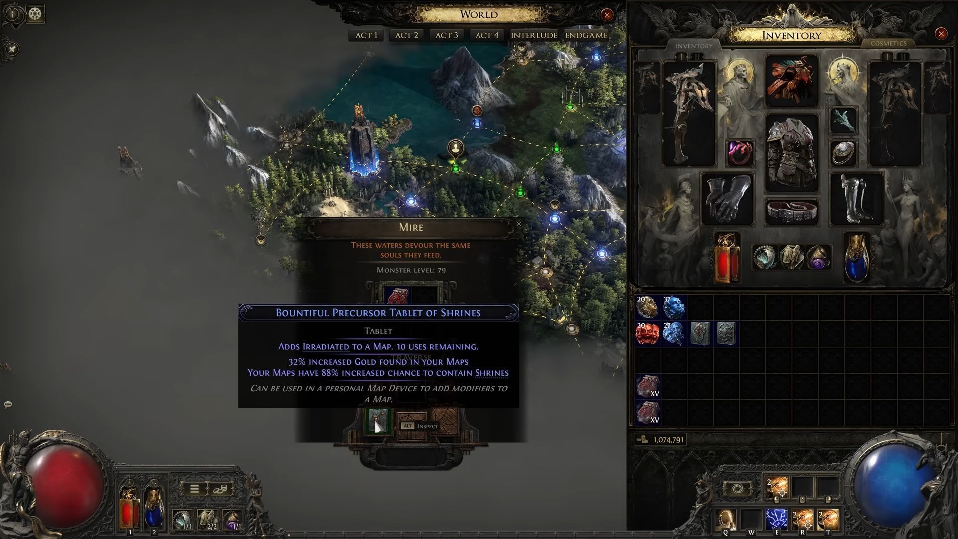 Precursor Tablets can be used alongside the map (Image via Grinding Gear Games)