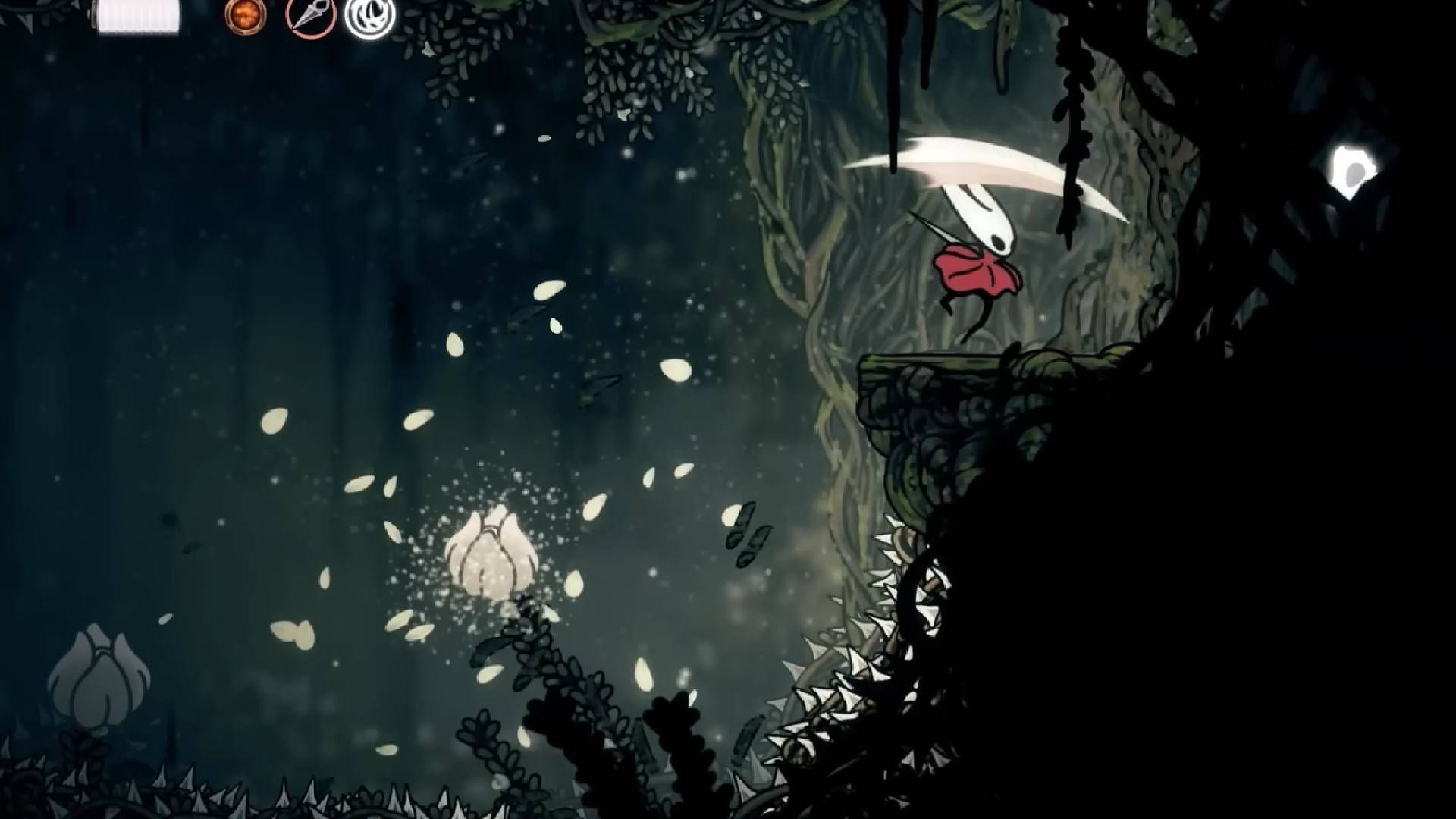 Strike once to break the wall and get the item (Image via Team Cherry || YouTube@Game Guides Channel)