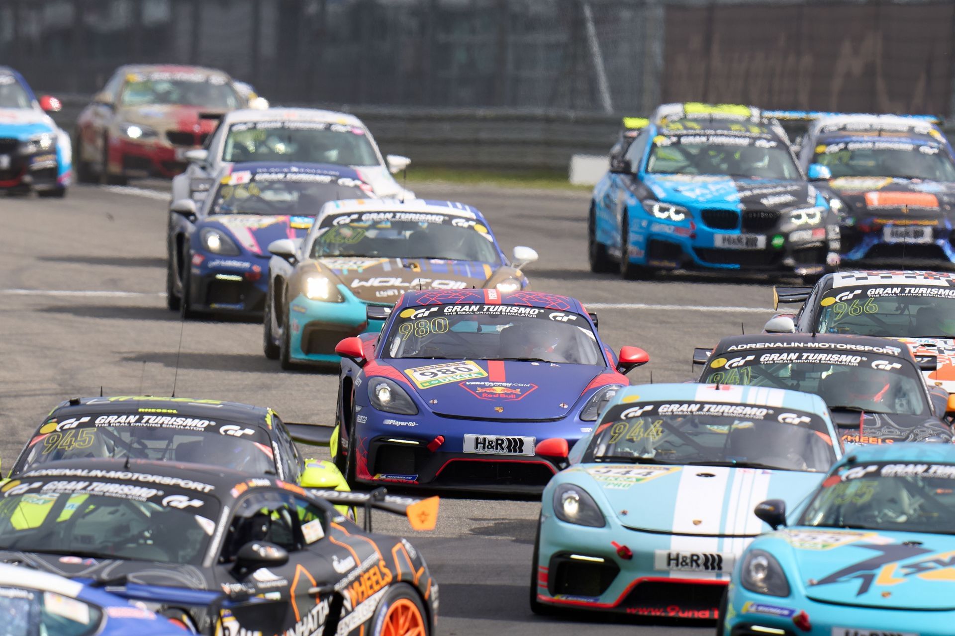 Max Verstappen (980) during the 1000km race at the N&uuml;rburgring in a Porsche Cayman. Source: Getty