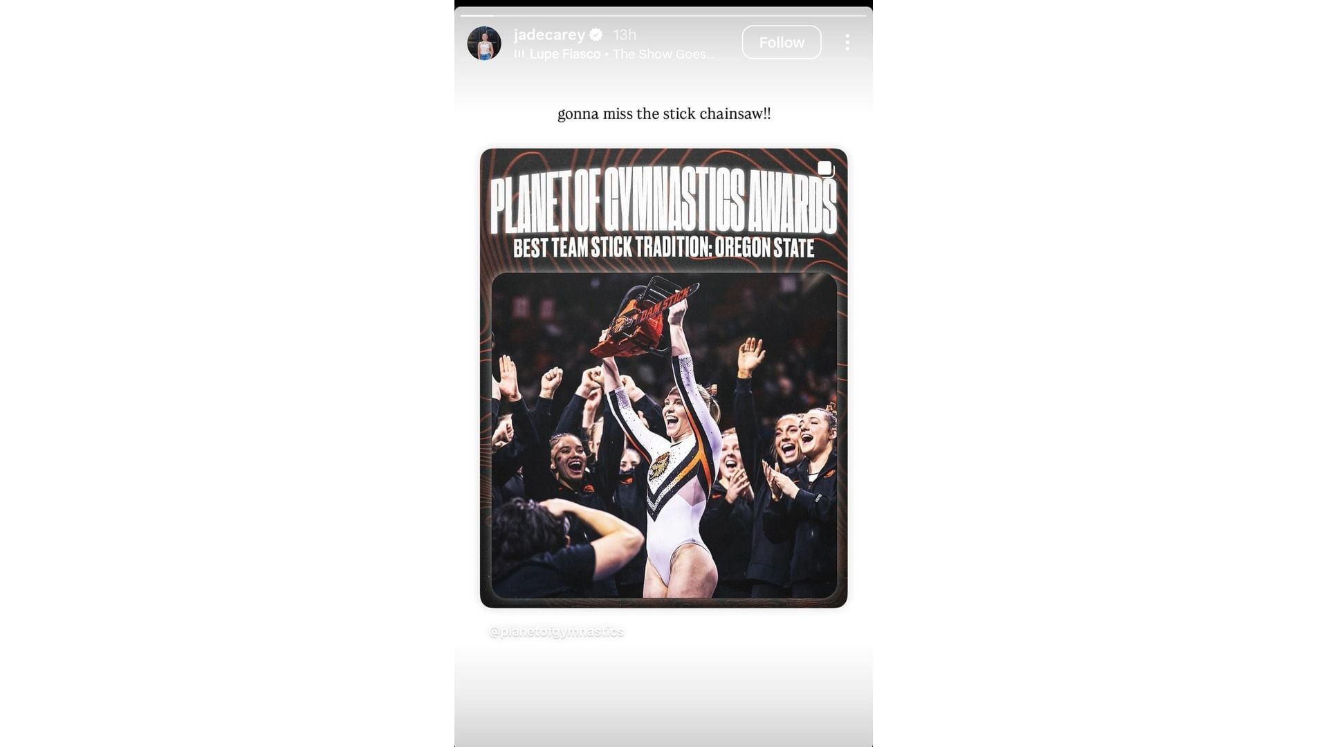 Carey&#039;s Instagram story (Image via: @jadecarey on IG)