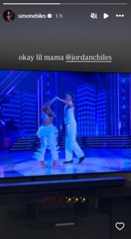 Screenshot of Simone Biles' Instagram story.