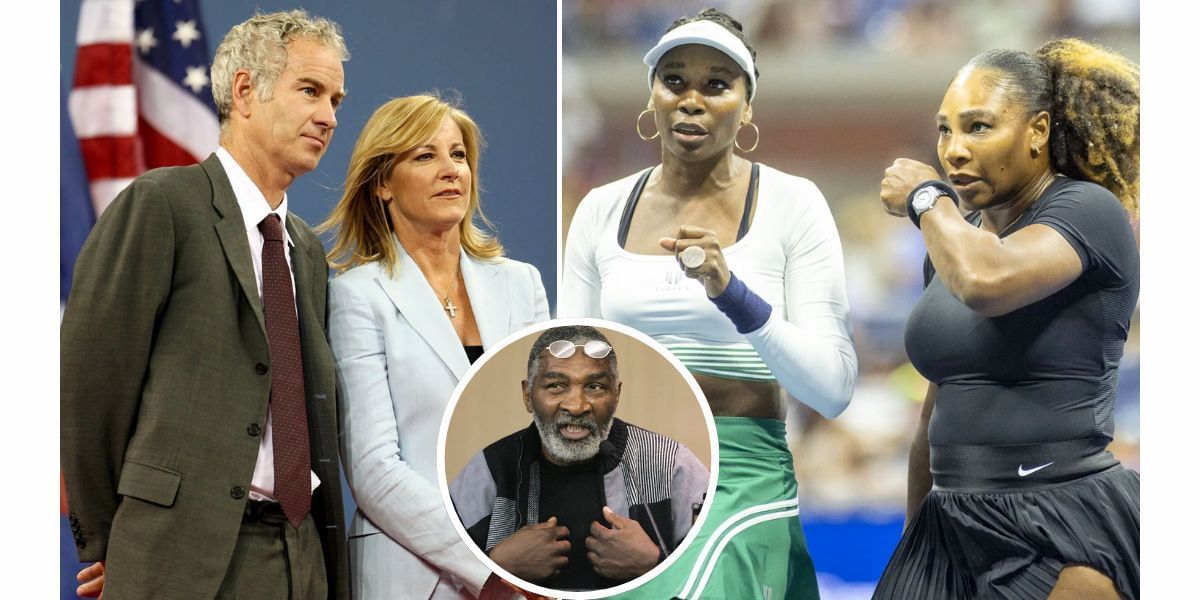 John McEnroe and Chris Evert (L), Richard Williams (inset), Venus and Serena Williams (R) (Image Source: Getty)