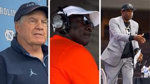 "Bill Belichick wants to be Deion Sanders so bad": CFB fans react as Michael Jordan, Lawrence Taylor & more celebrities attending UNC vs. TCU clash