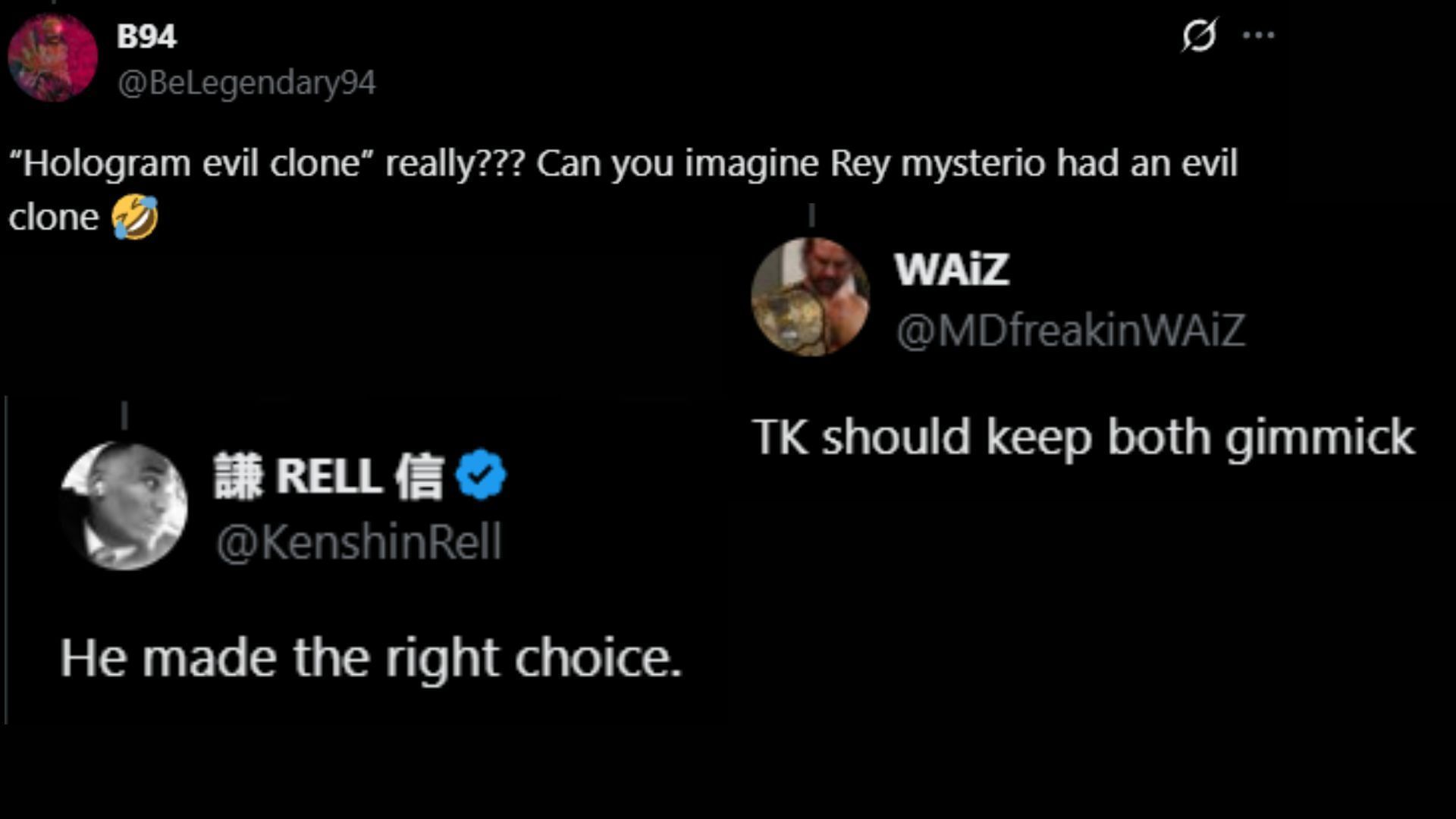 Fans react to Tony Khan signing the former Arez. (Images via @KXNGAO and @Drainmaker X)