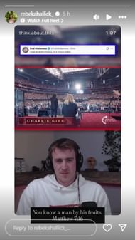 Screenshot of Allick's' Instagram story (Image via @rebekahallick_)