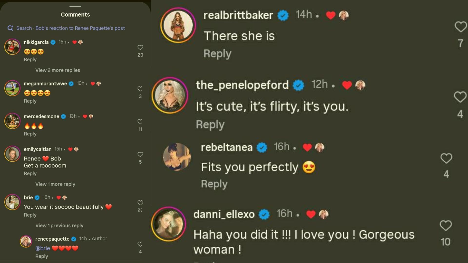 Reactions to Renee Paquette&#039;s bob-cut [Source : Instagram]