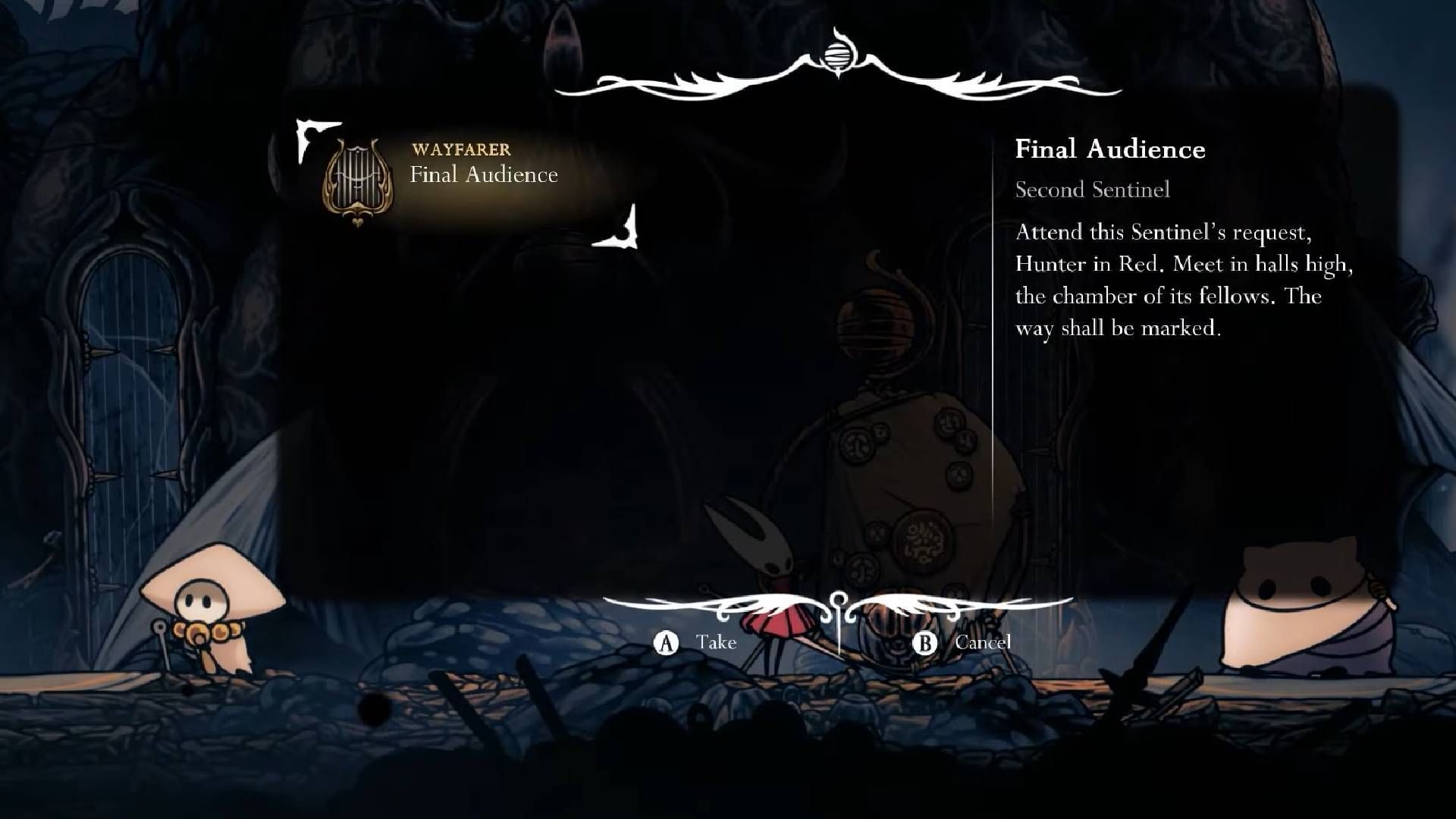 Accept the Final Audience Wish from Songclave Wishwall (Image via Team Cherry || YouTube/@Game Guides Channel)