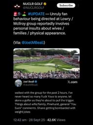 Screenshot from NUCLR Golf's X post / Source: @NUCLRGOLF on X