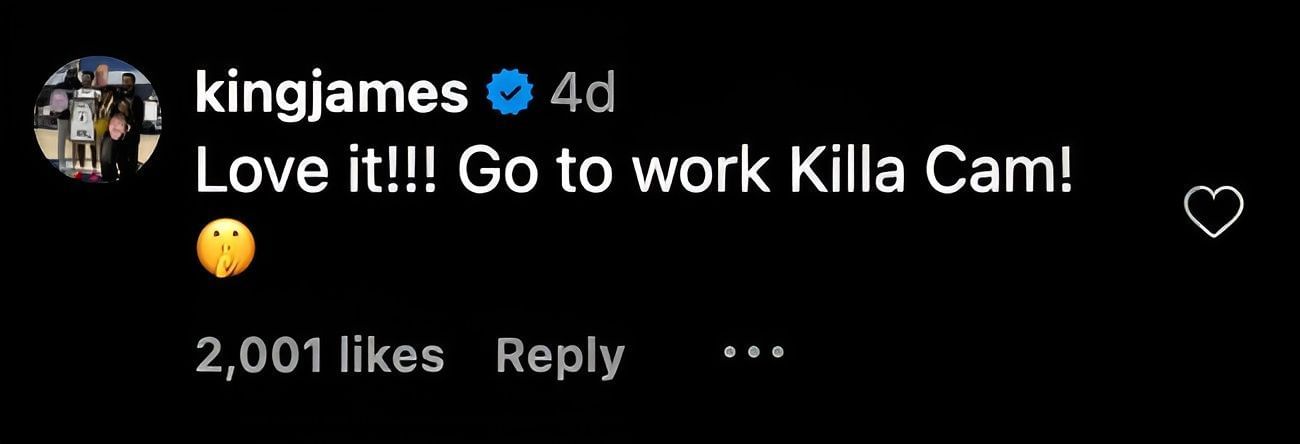 LeBron James&#039; IG comment