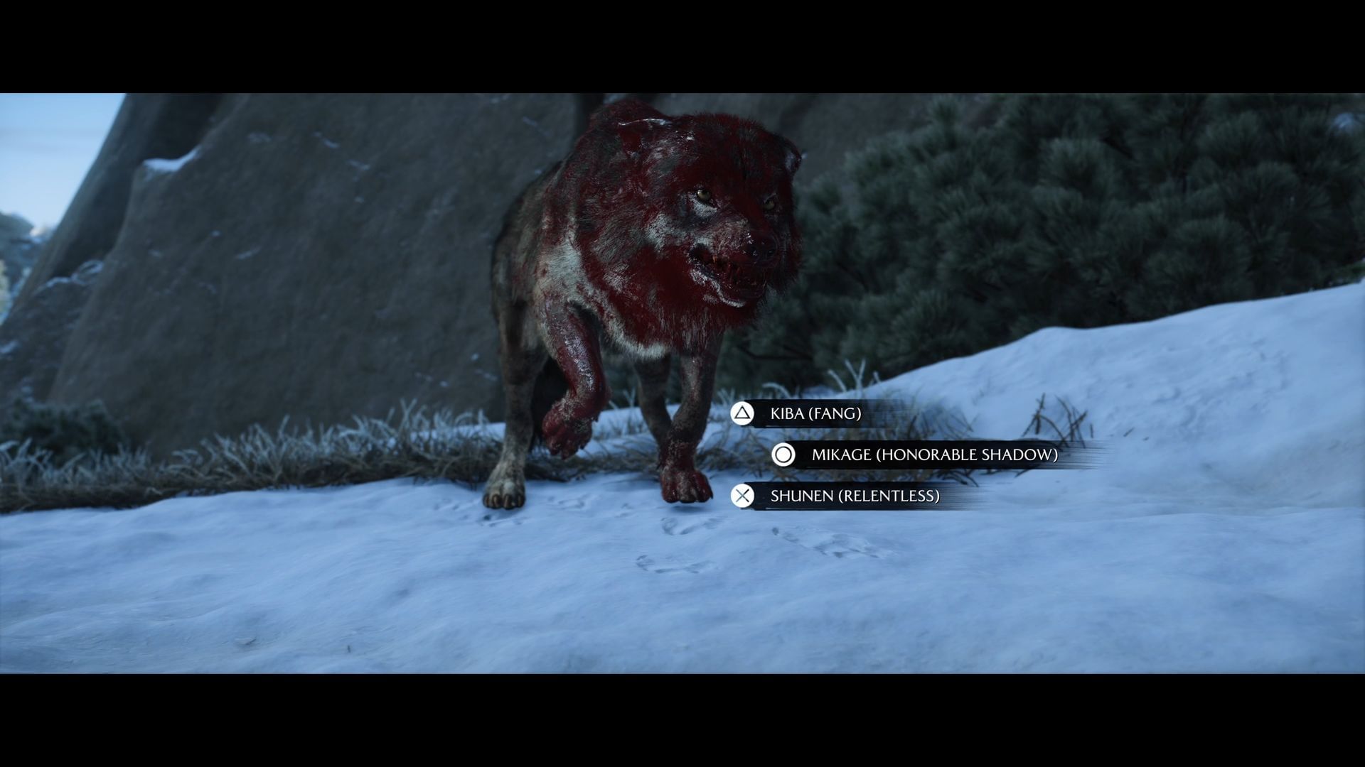 Naming the wolf in Ghost of Yotei (Image via SK Gaming / Sucker Punch)