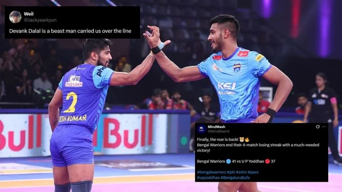 "Finally, the roar is back!" -Fans react as Bengal Warriorz return to winning ways over UP Yoddhas in Pro Kabaddi 2025