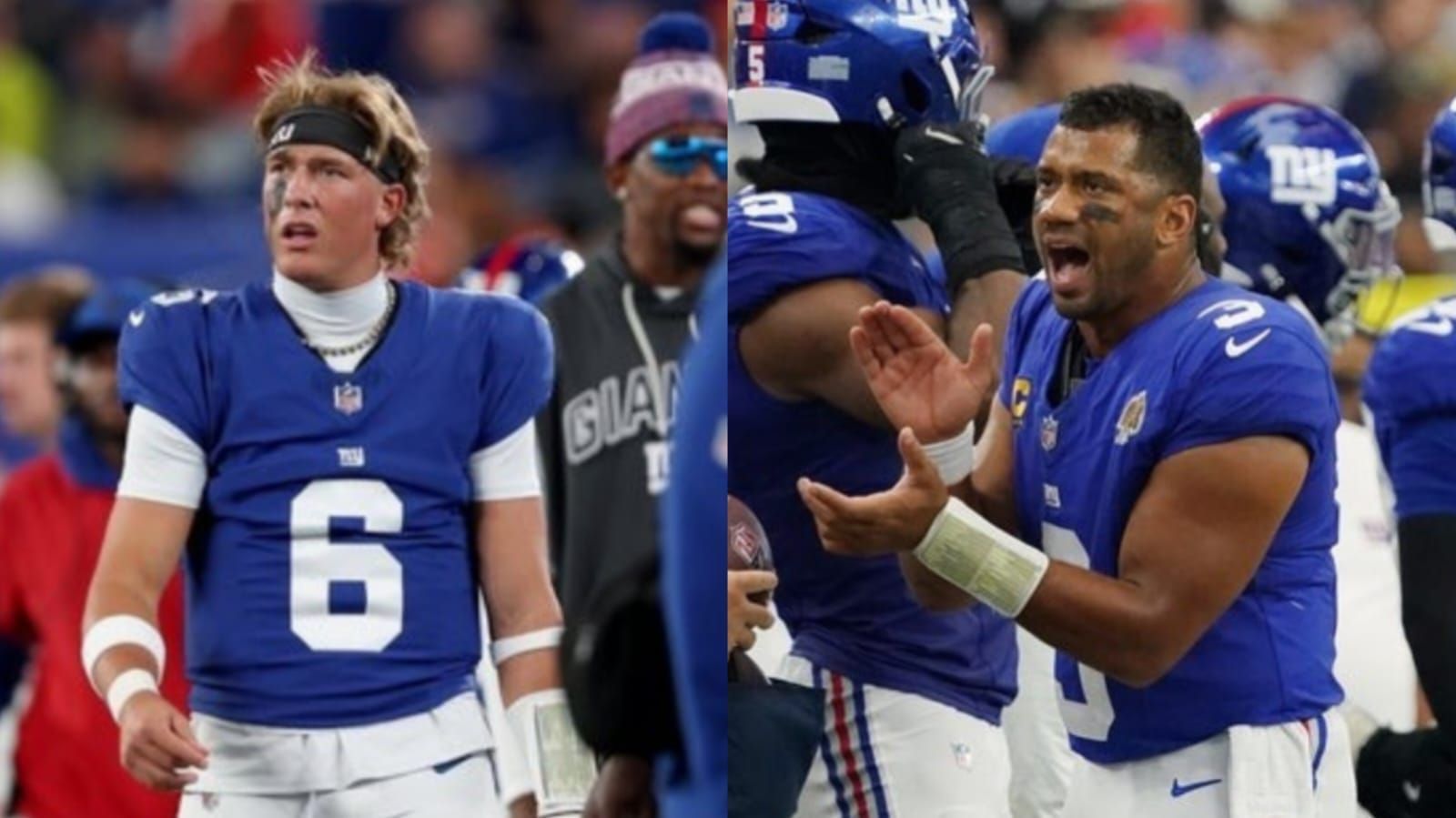 Jaxson Dart (L) Russell Wilson (R) Image credit: Imagn 