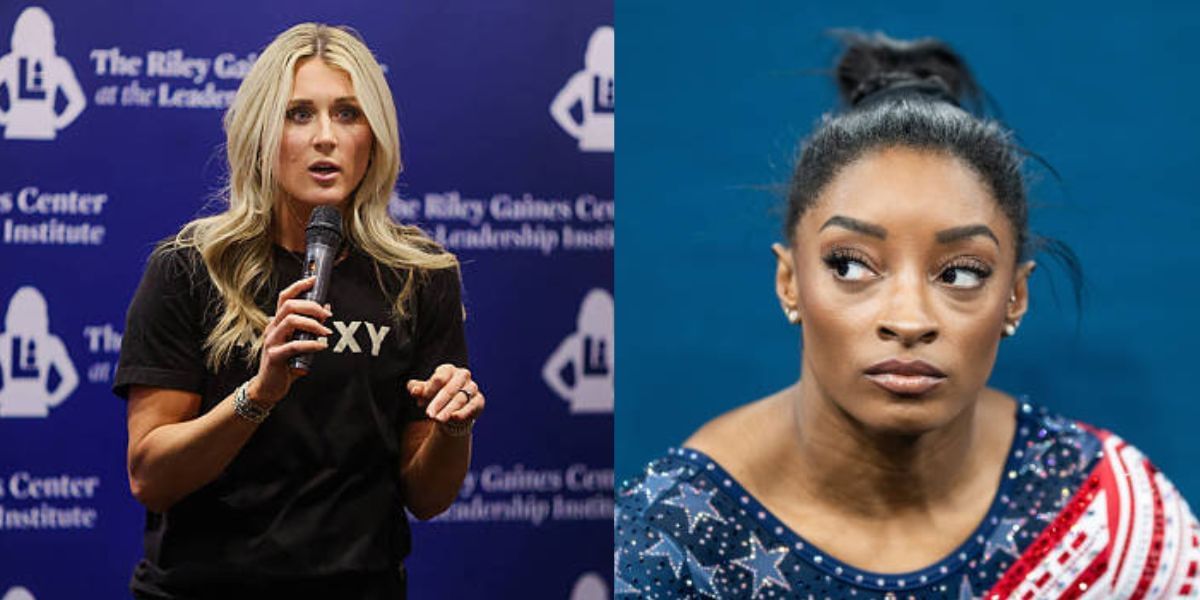 Riley Gaines discussed her online feud with Simone Biles - Source: Getty