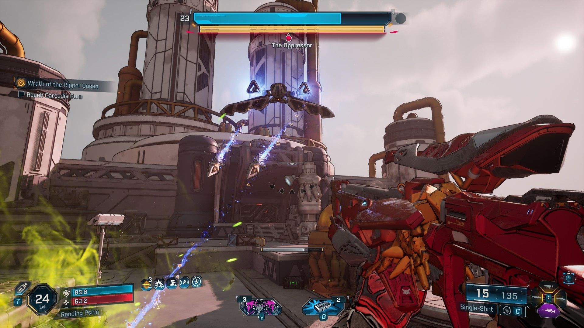 The Opressor and its shoulder cannons (Image via 2K Games)