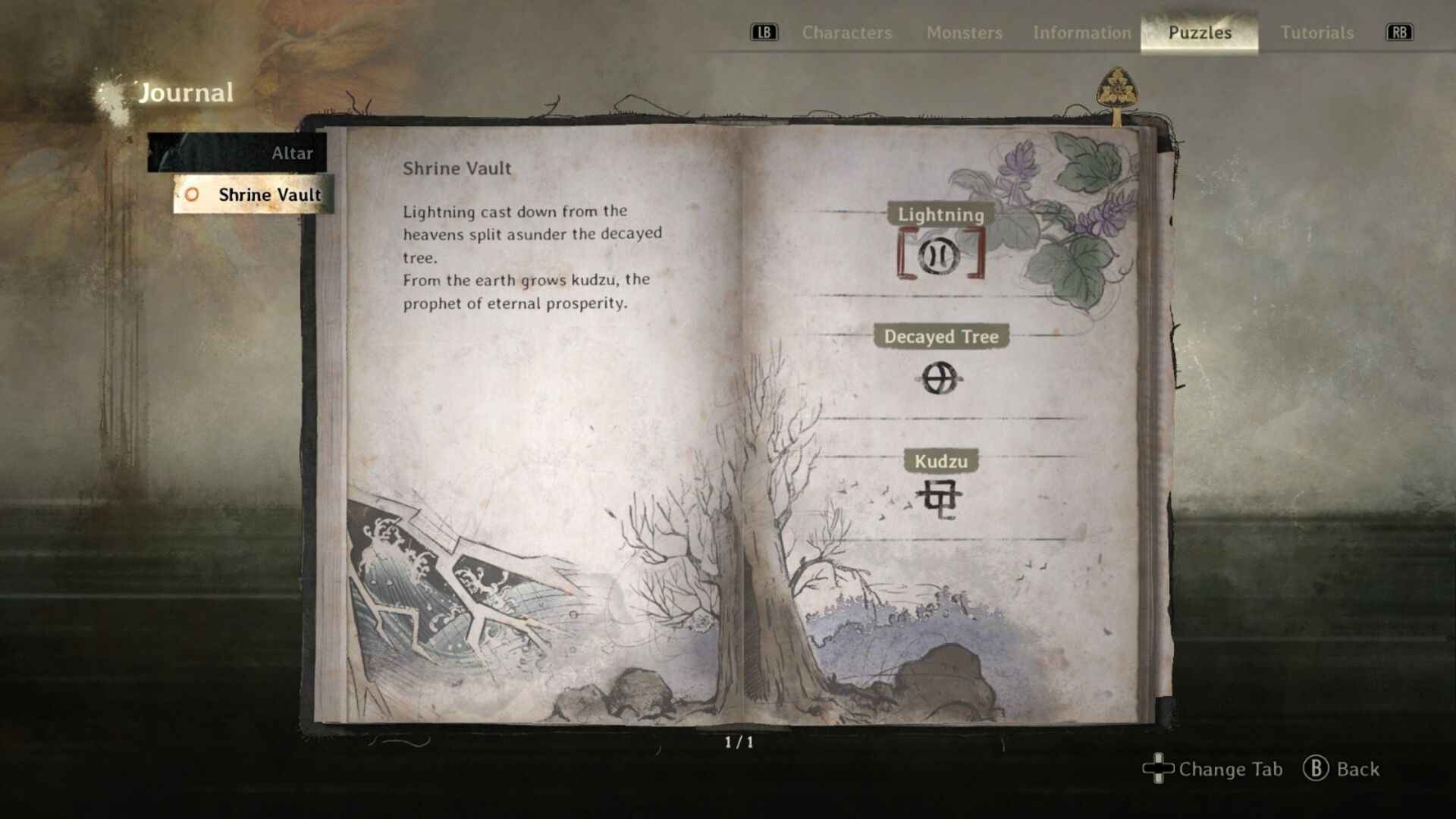 The clues for Shrine Vault Puzzle in Silent Hill F (Image via KONAMI)