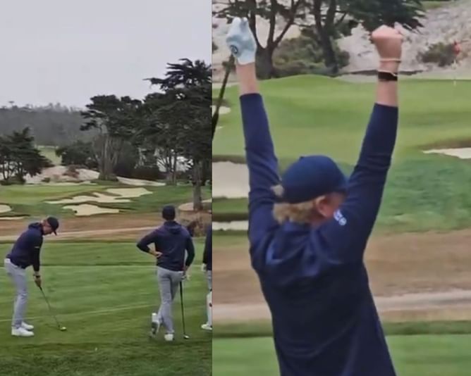 WATCH: LIV star Ian Poulter’s son Luke celebrates after making his first-ever ace