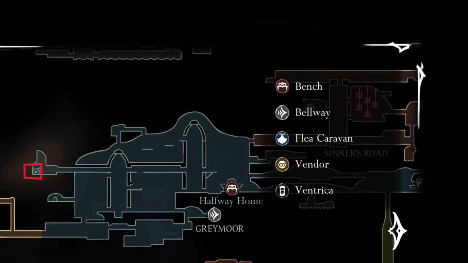 Yarnby&#039;s location in Hollow Knight Silksong (Image via Team Cherry)