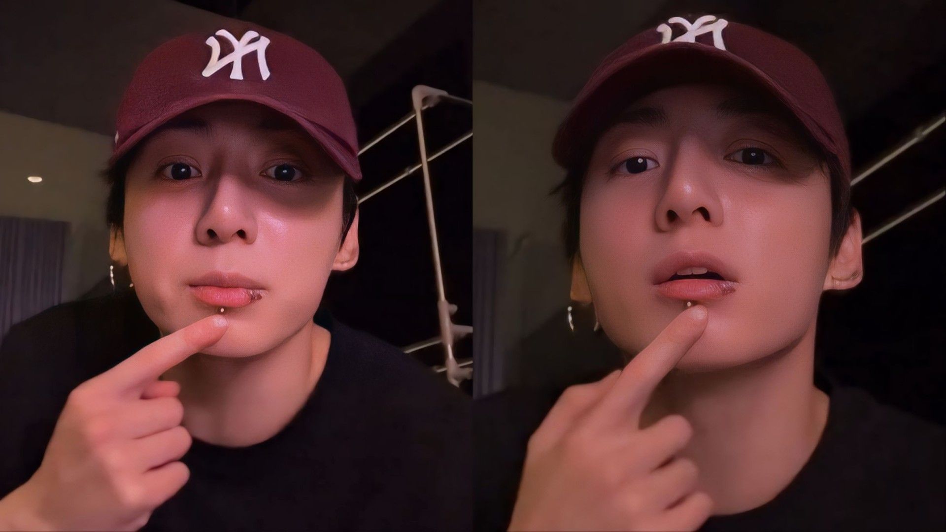 Jungkook in his Weverse live (Image via Weverse)