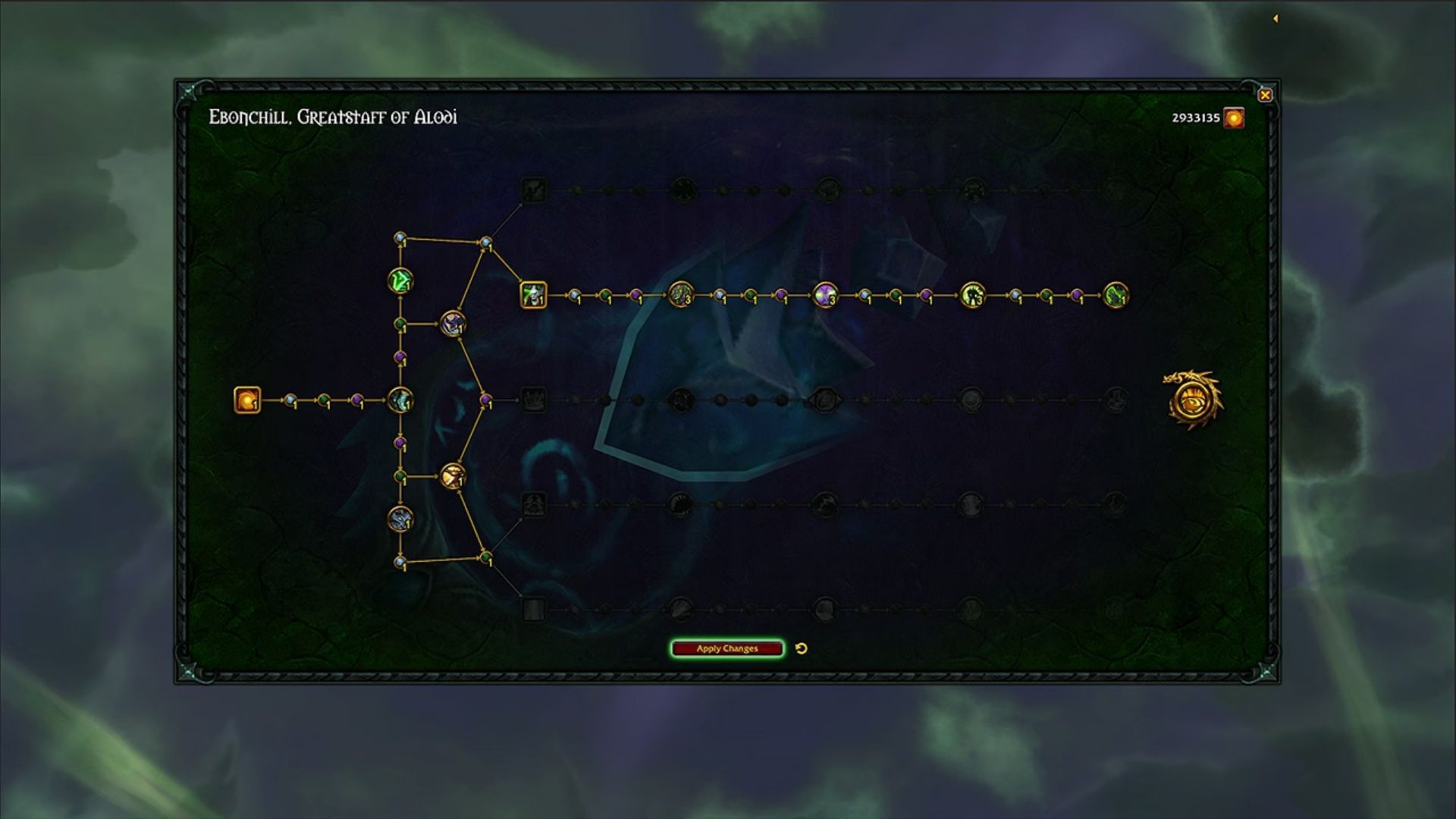 Artifact Weapons are back! Here&#039;s the Trait Tree for Ebonchill, Greatstaff of Alodi (Image via Blizzard Entertainment)