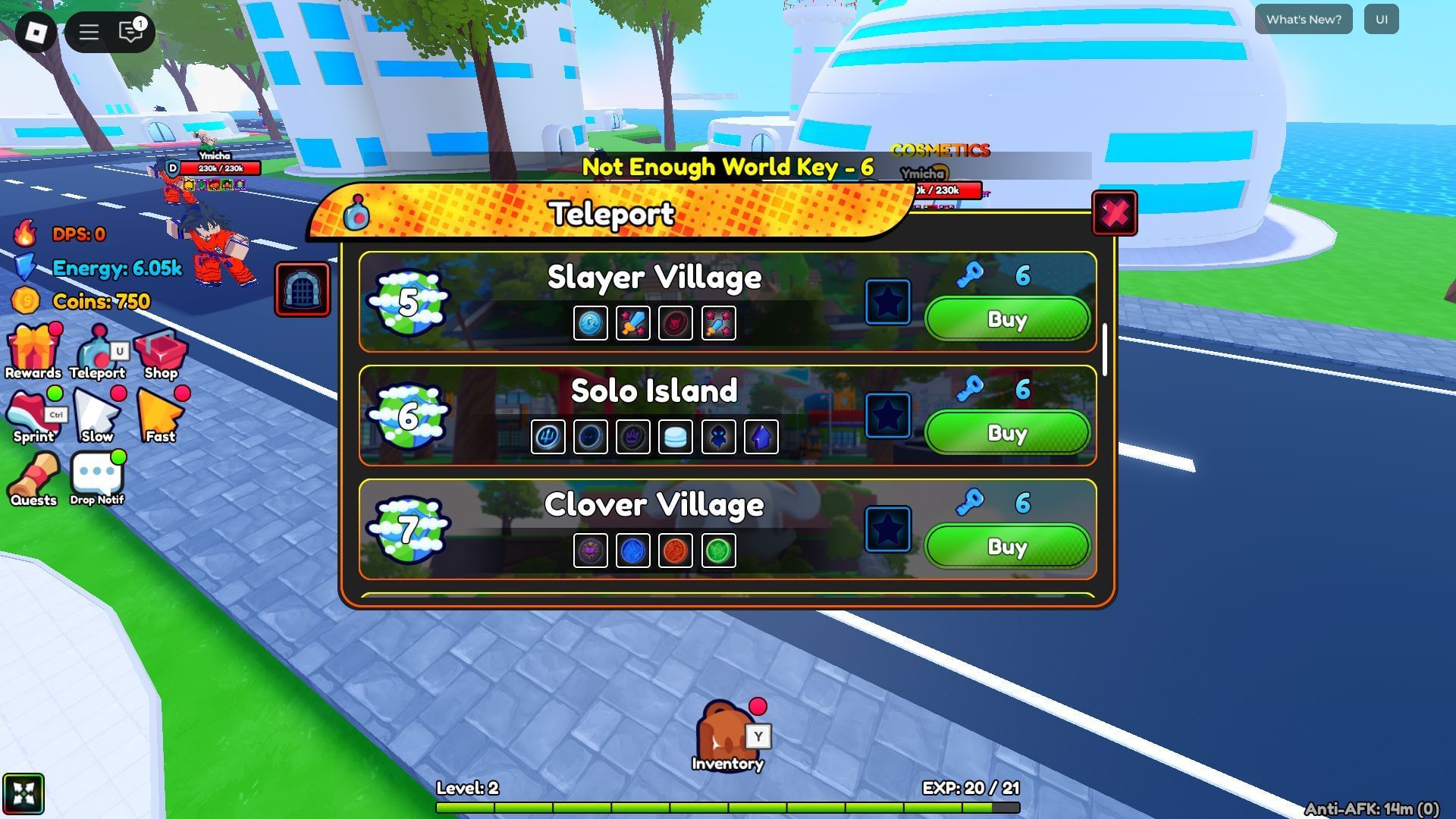 Shadows are only available in Worlds 6 or higher (Image via Roblox)