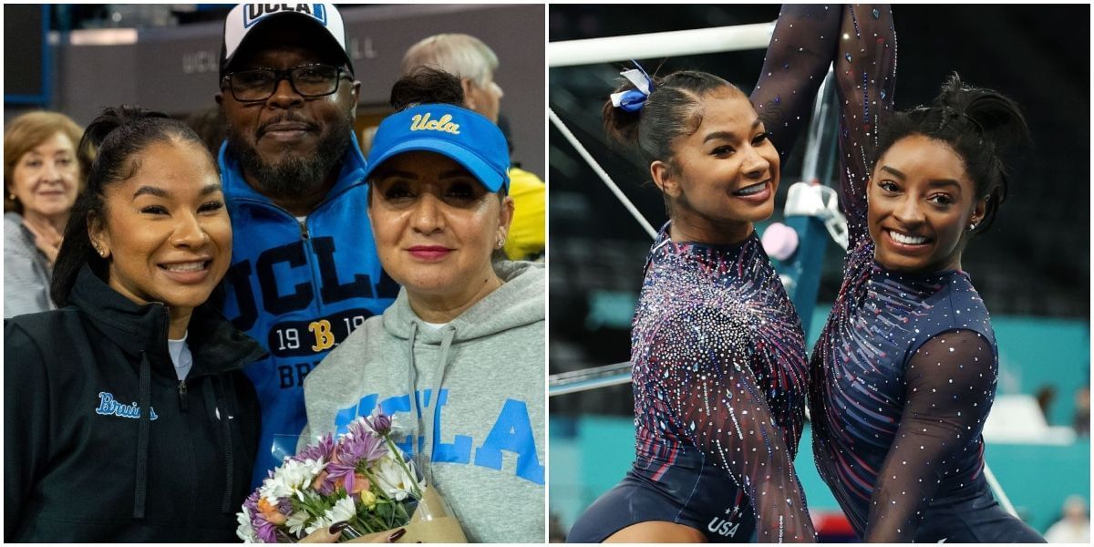 Jordan Chiles, Gina Chiles and Simone Biles