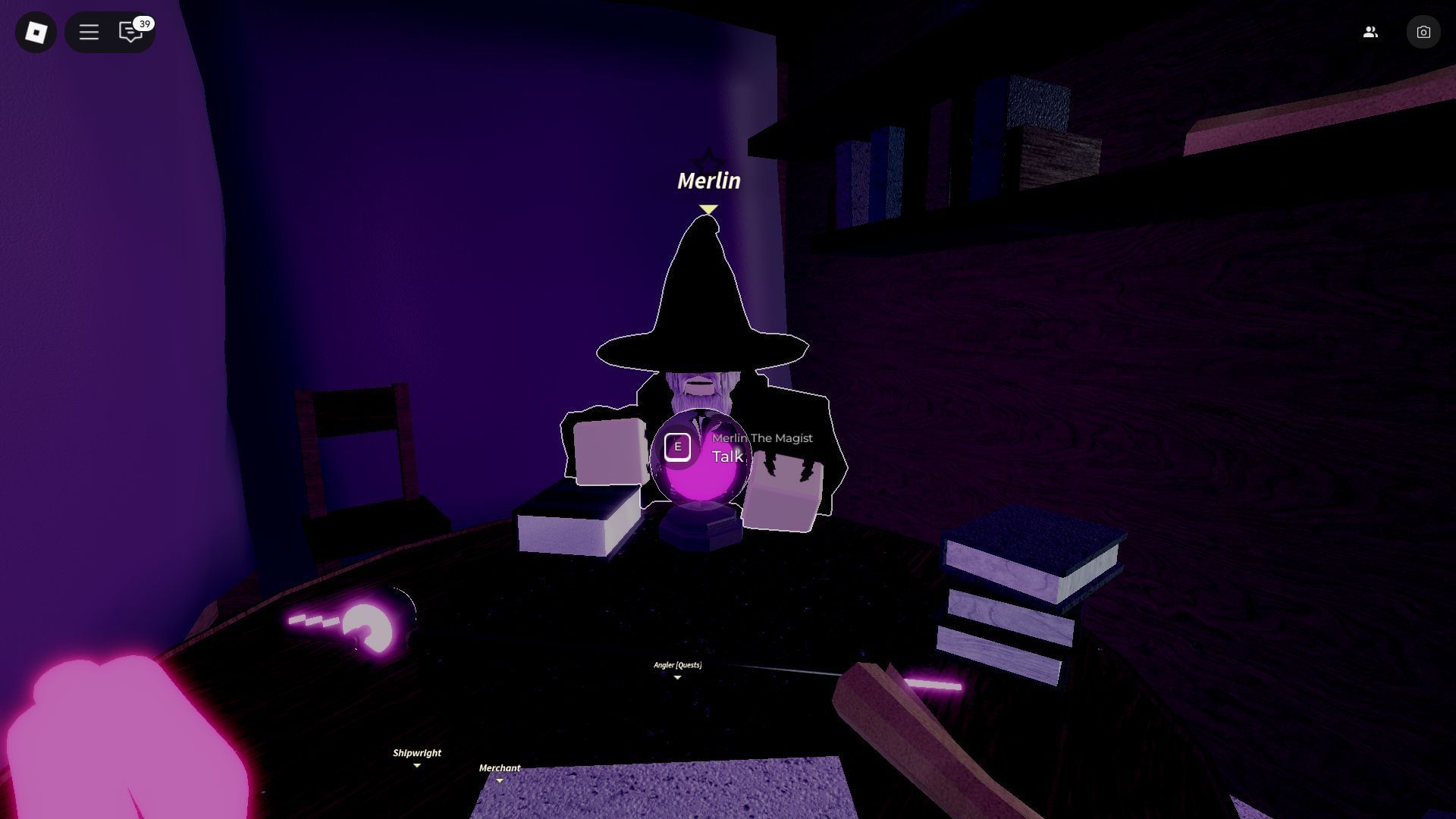 Merlin the Magist can be a good source of the Chaotic Enchant Relic (Image via Roblox)