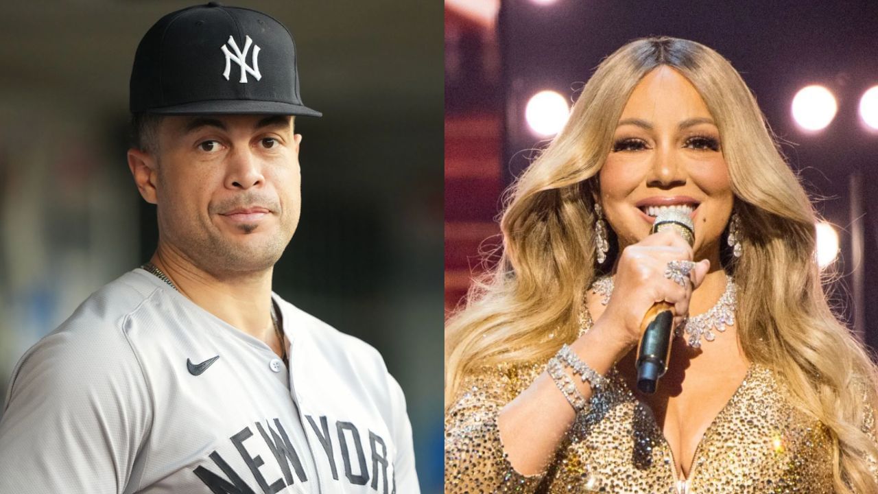 Giancarlo Stanton (L), Mariah Carey (R) (Images from - Getty)