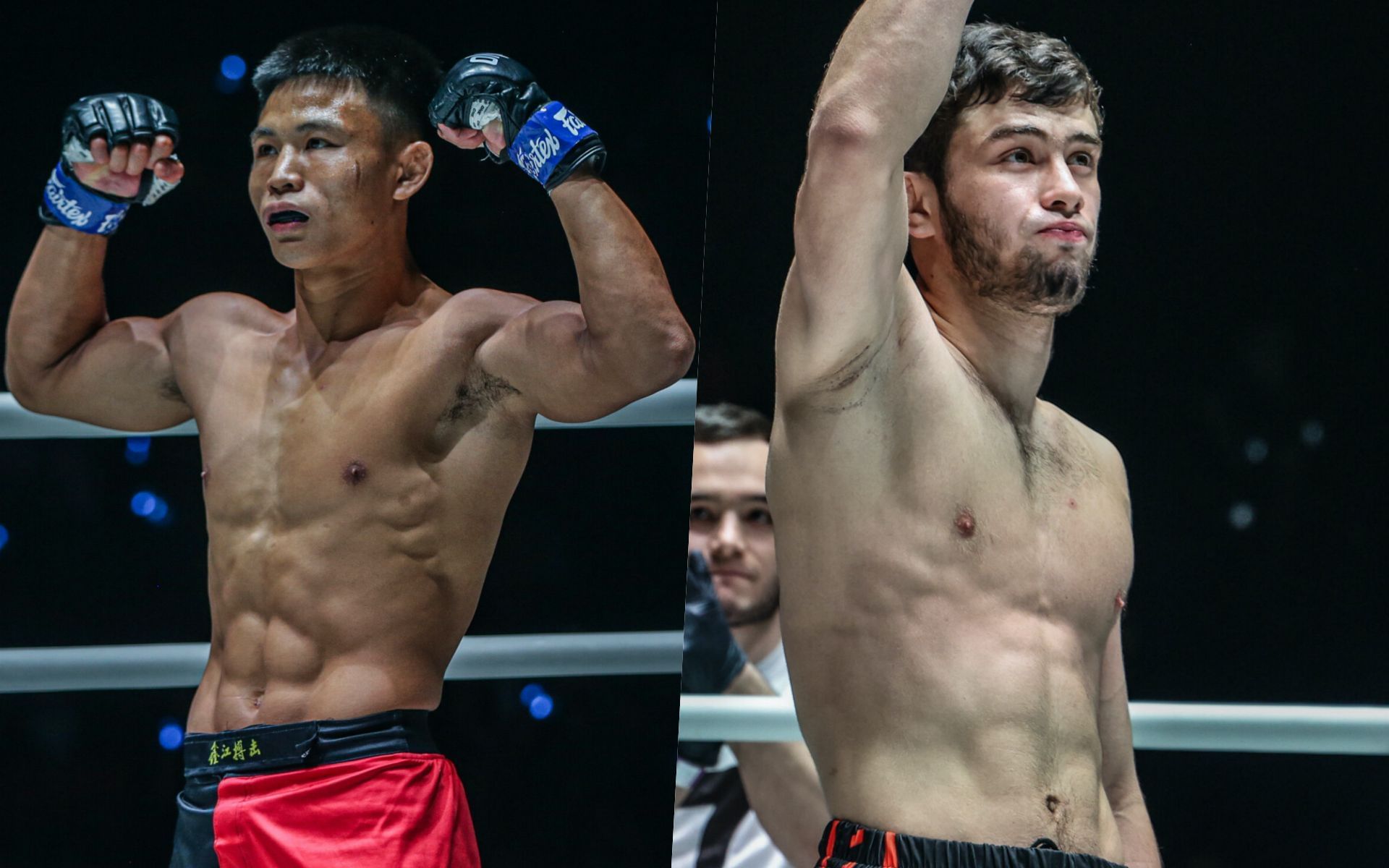 Hu Yong (L) vs Sanzhar Zakirov (R) | Image by ONE Championship