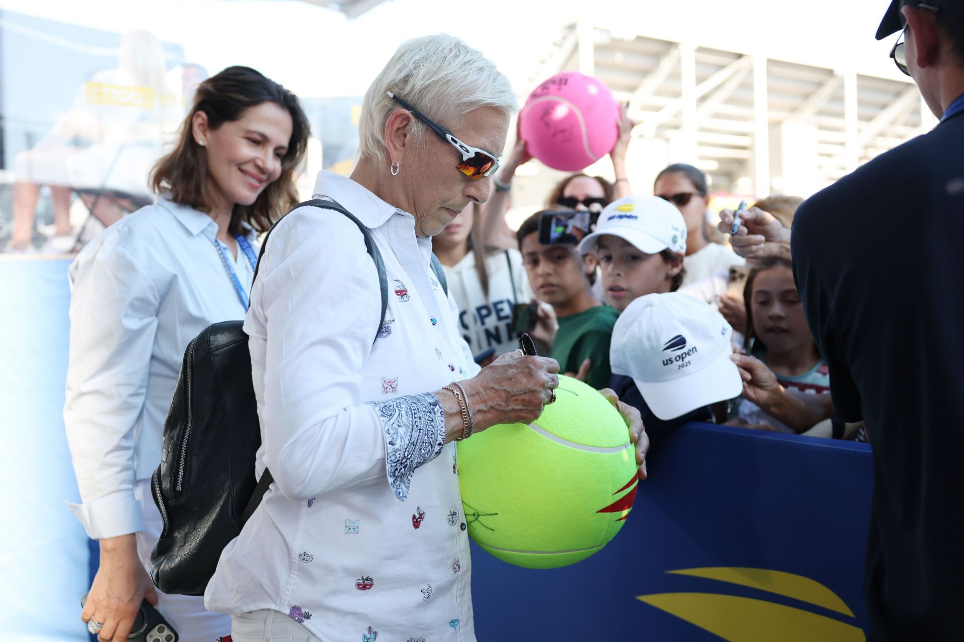 Julia Lemigova and Martina Navratilova at the US Open 2025. (Photo: Getty)