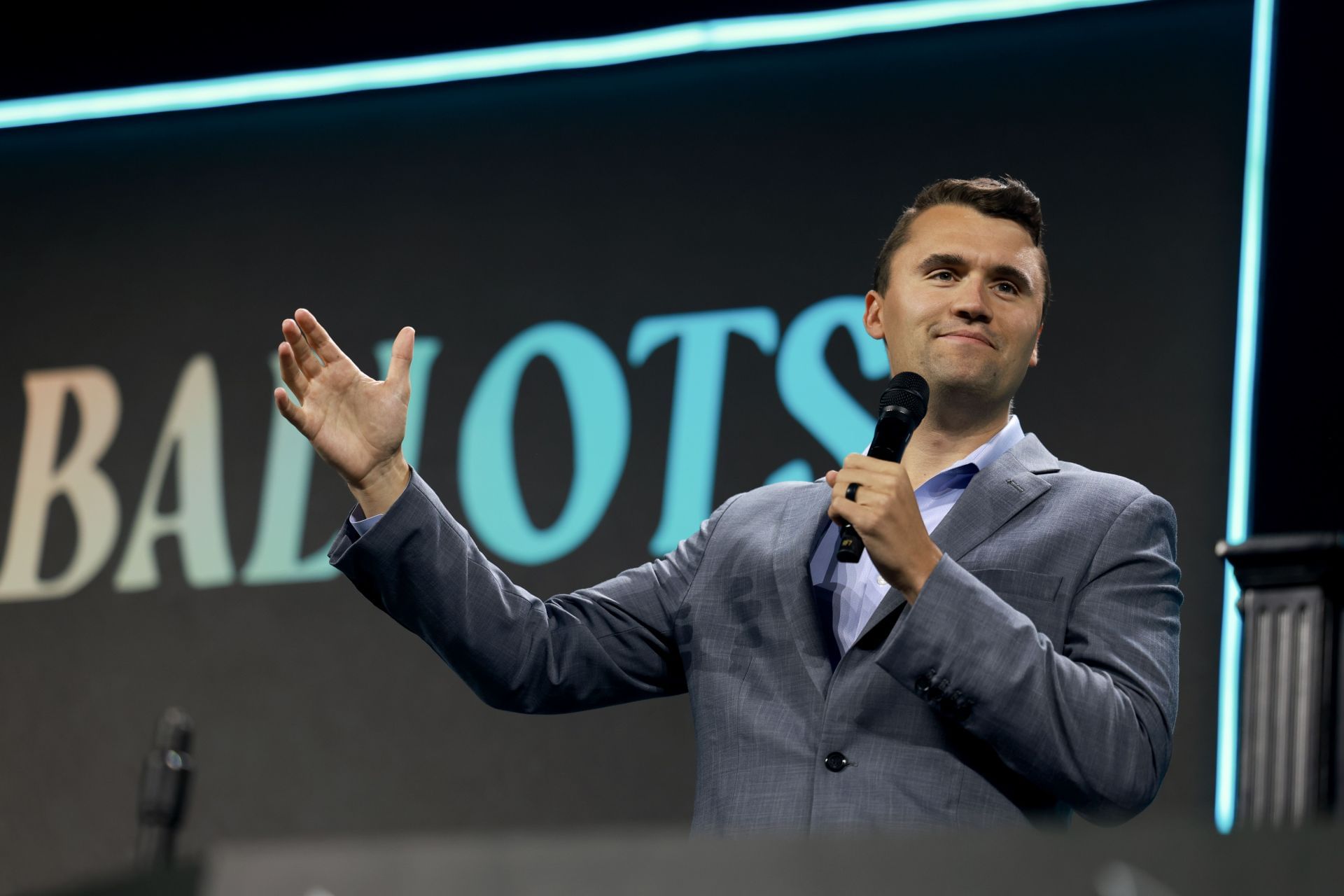 Presidential Candidate Donald Trump Addresses Turning Point USA Summit - Source: Getty