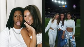 Jahmyr Gibbs' GF Nicole Anderson shows off toned abs in crop top posing with Jack Campbell's wife Meg after Lions vs. Ravens game