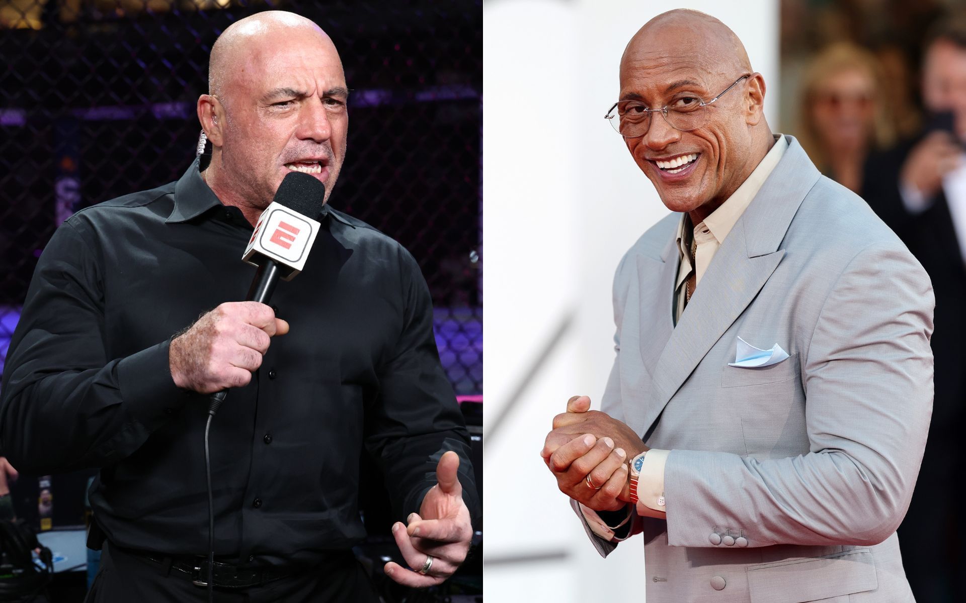 Joe Rogan (left) was impressed by Dwayne Johnson