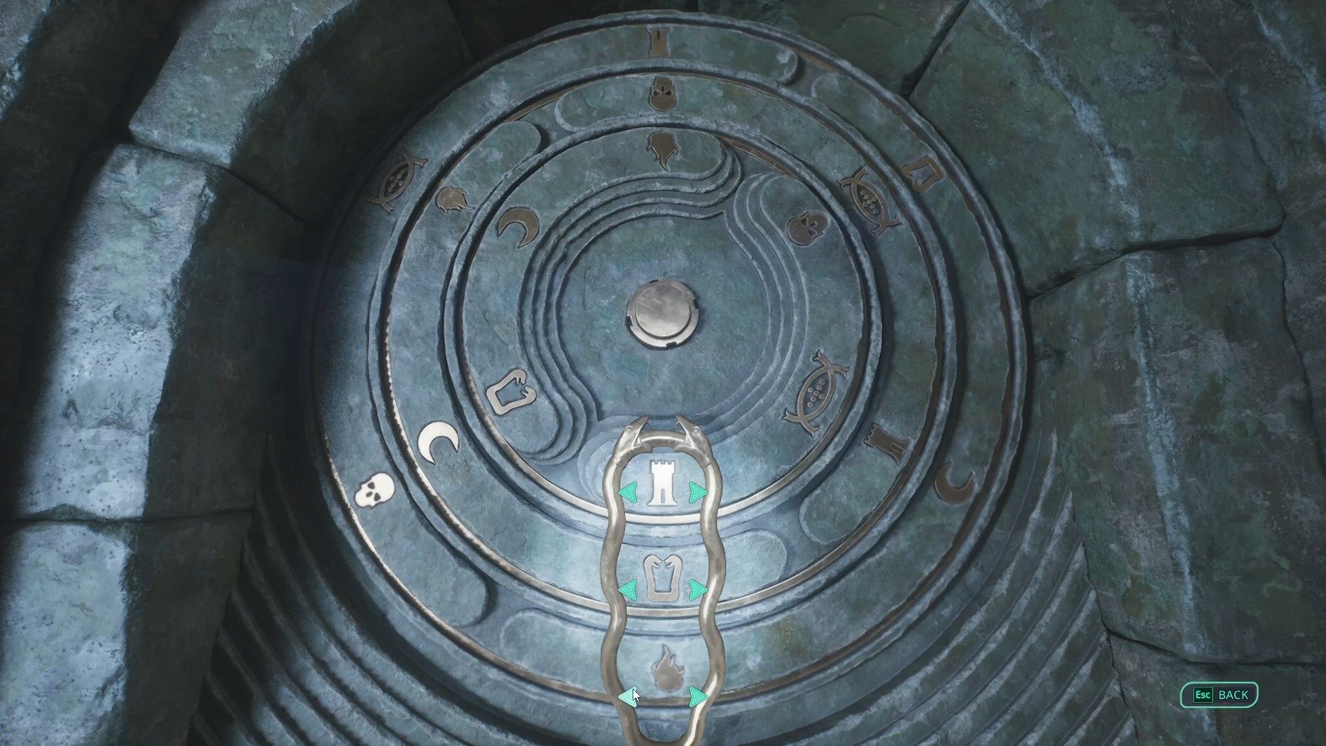 Ride the symbols in these places to solve the door puzzle (image via nacon)