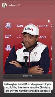 Xander Schauffele's Interview ( via Amanda Balionis' Instagram story)