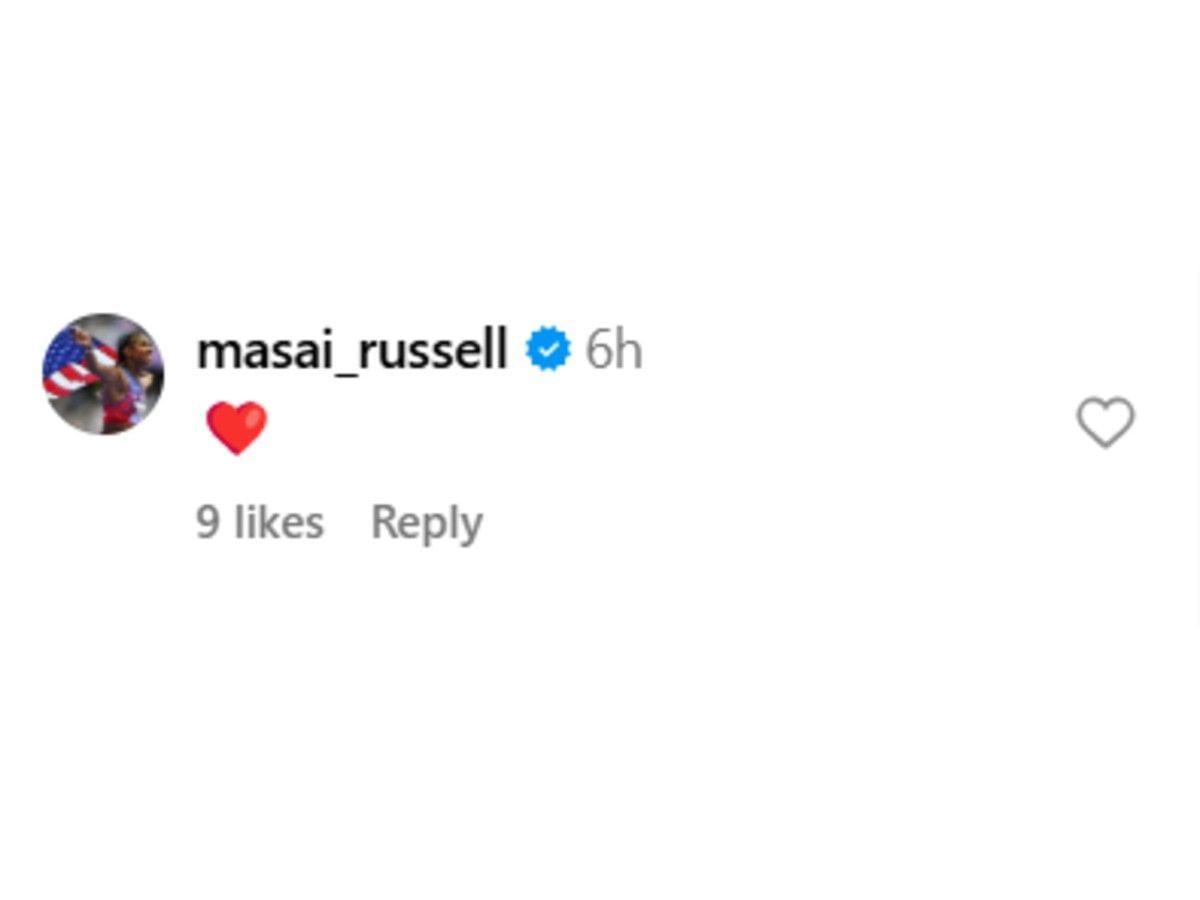 Masai Russell&#039;s comment on Instagram