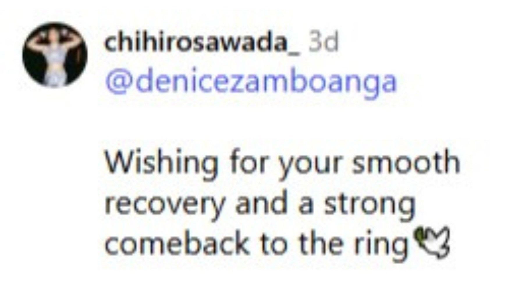 Expression of hope from one fighter to another