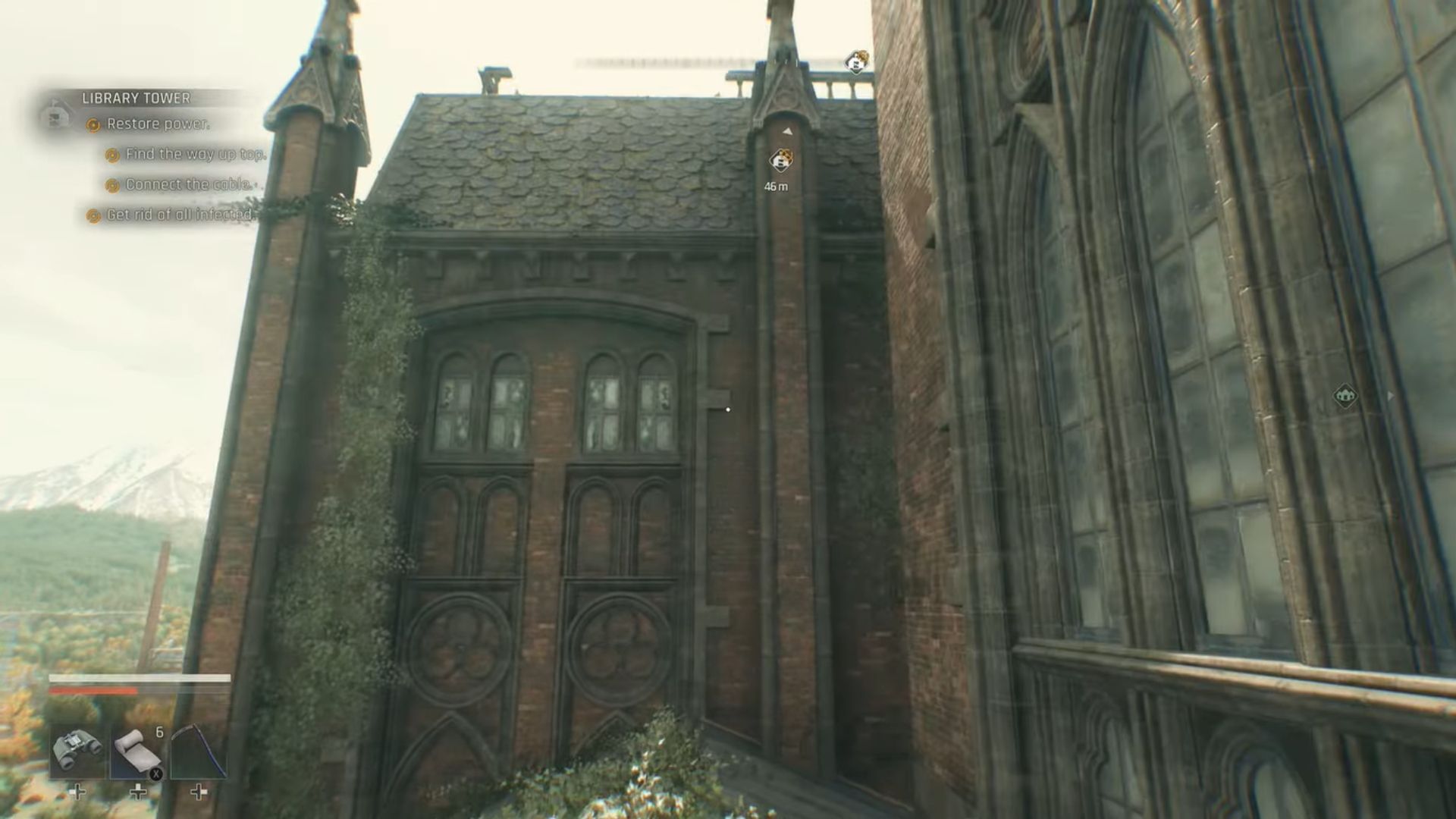 You can climb up this wall by the edge of the window by vaulting (Image via Techland | YouTube/@xLunarGaming)