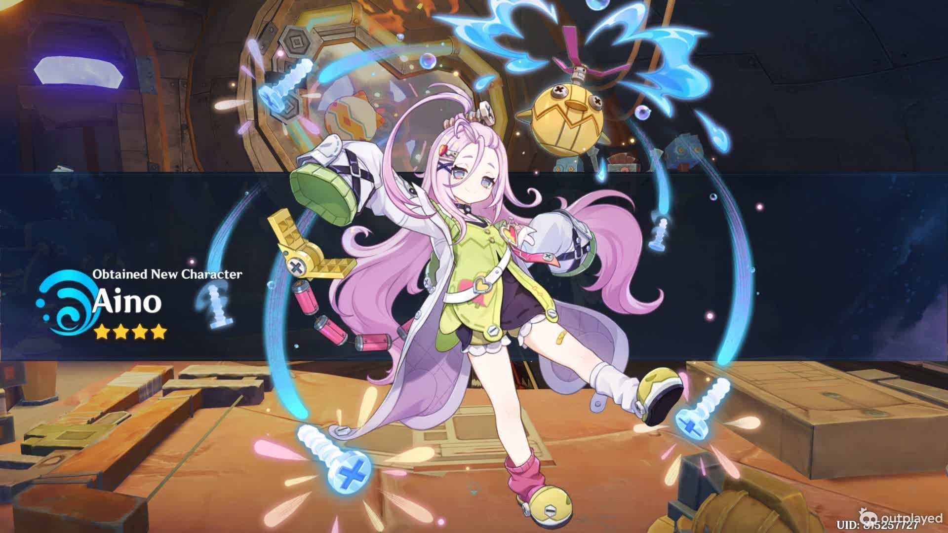 Complete the dialog sequence to get a free Aino in Genshin Impact (Image via HoYoverse)
