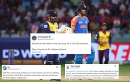 "Constantly proving that Jaiswal should have been picked" - Fans slam Shubman Gill for another failure in IND vs SL Asia Cup 2025 Super 4 clash