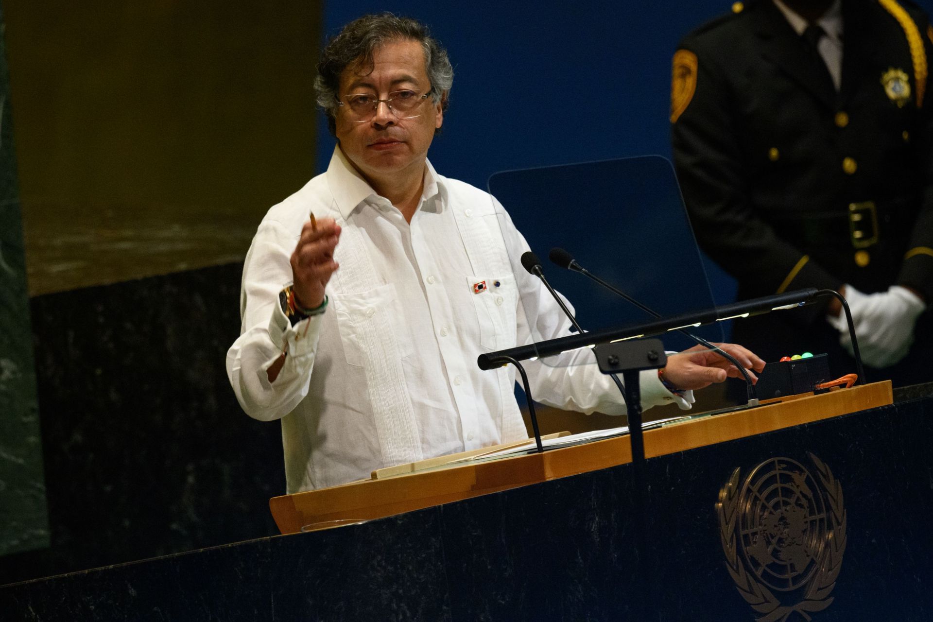 Gustavo Petro speaking at the United Nations General Assembly in New York (Image via Getty)