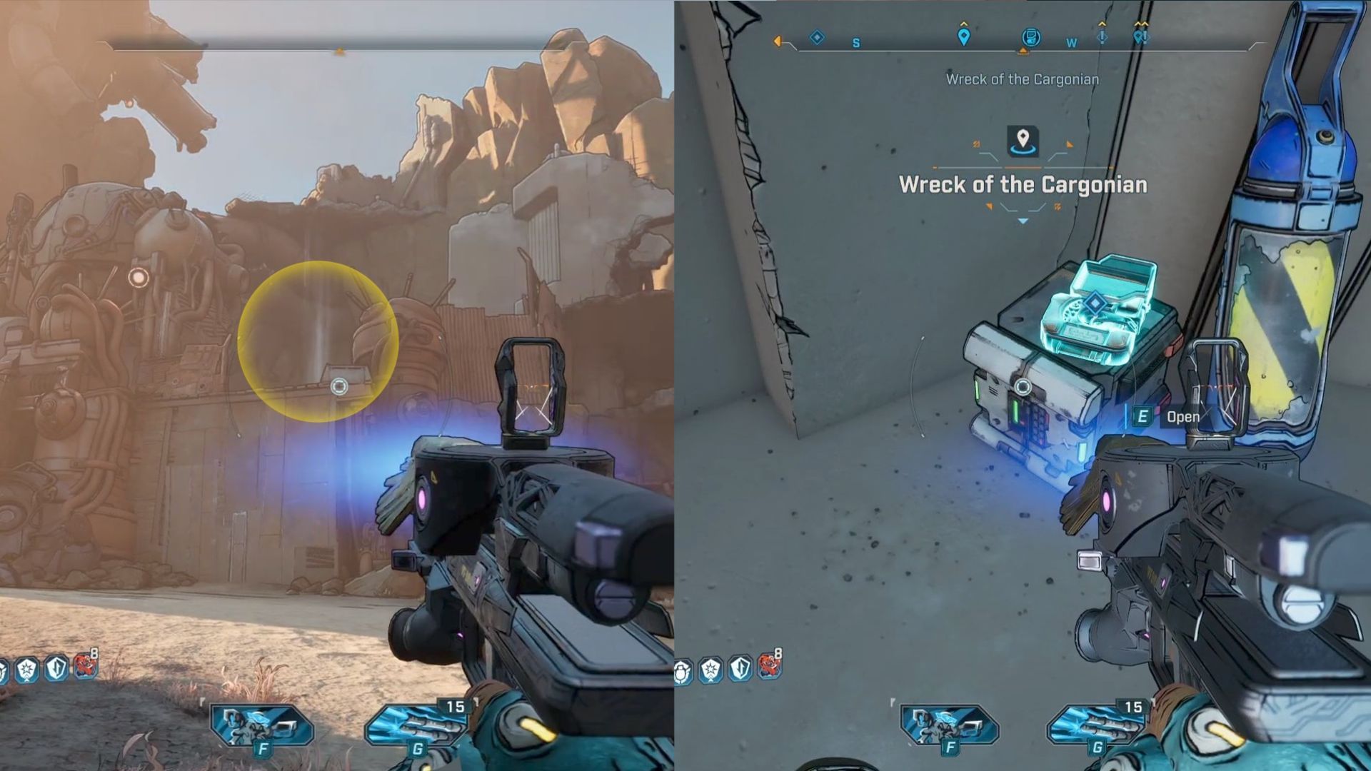 The log is sitting on top of a box against a wall inside a Ripper camp (Image via Gearbox Software)