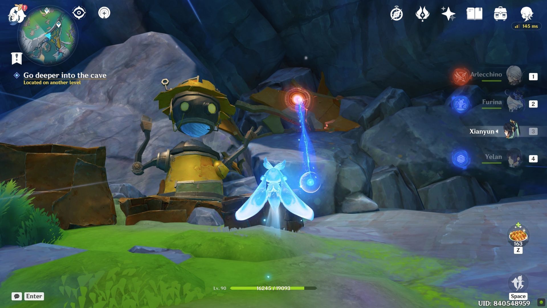 Destroy the rock to clear the cave entrance (Image via HoYoverse)
