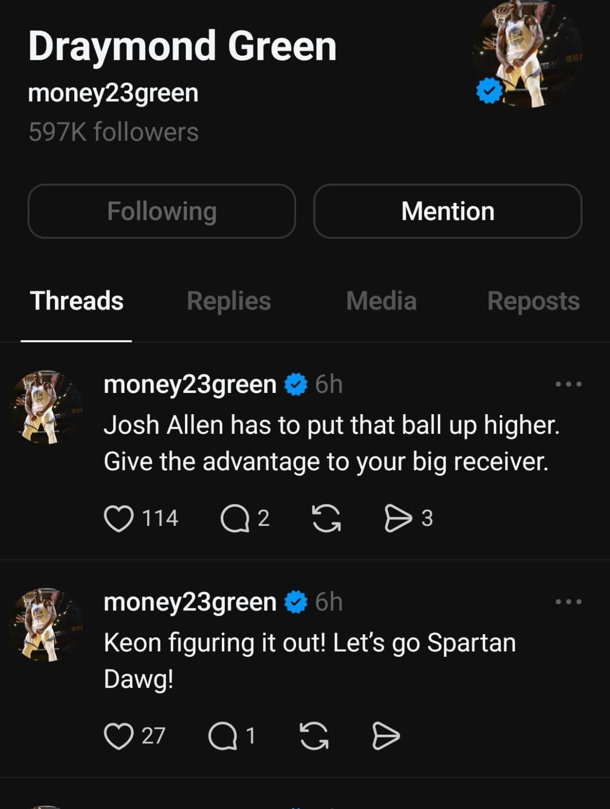 Draymond Green&#039;s comments on Threads