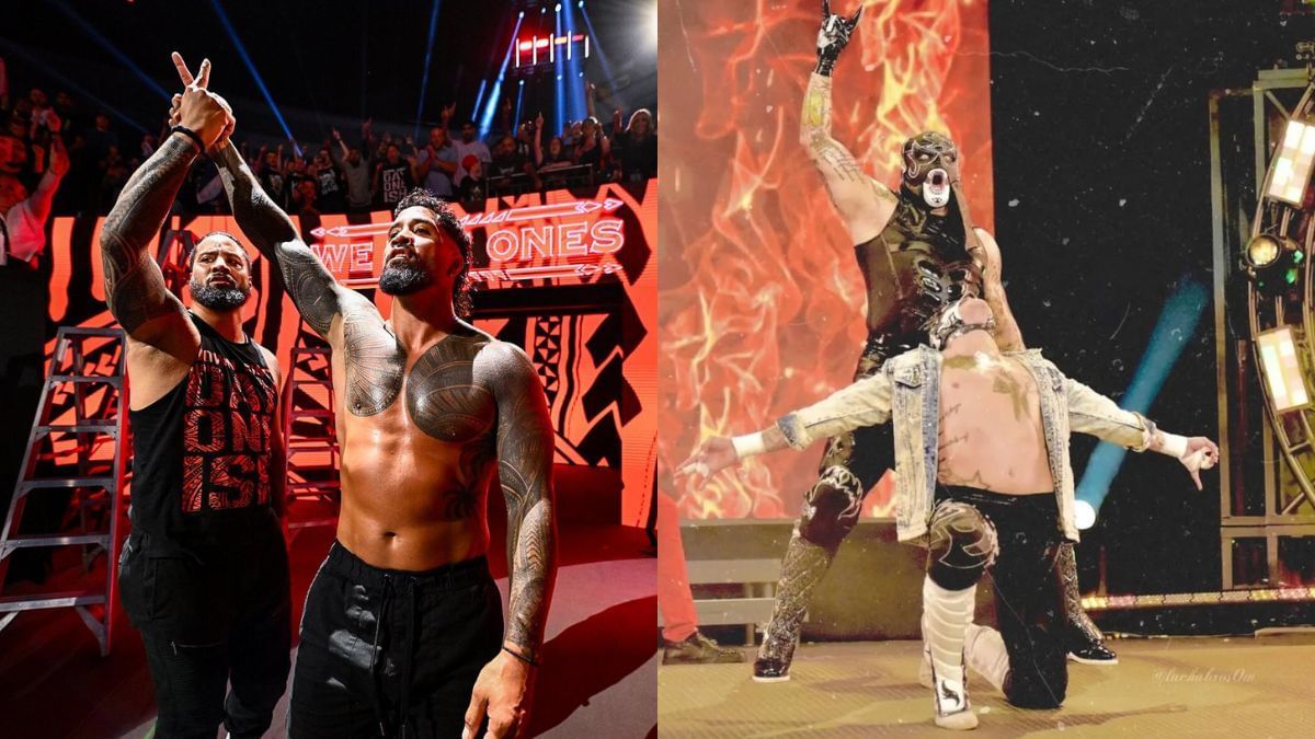 The Usos (left), The Lucha Brothers (right) [Images via WWE.com &amp; Penta