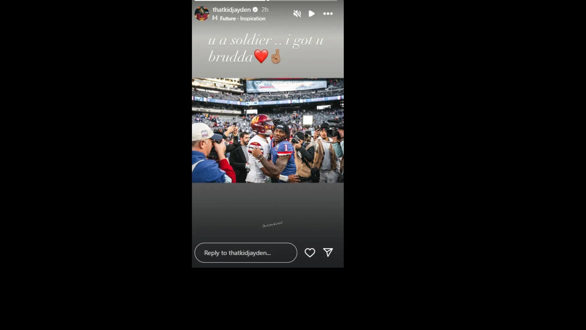 Jayden Daniels sent well wishes to Malik Nabers. (Photo via Jayden Daniels&#039; Instagram Story)
