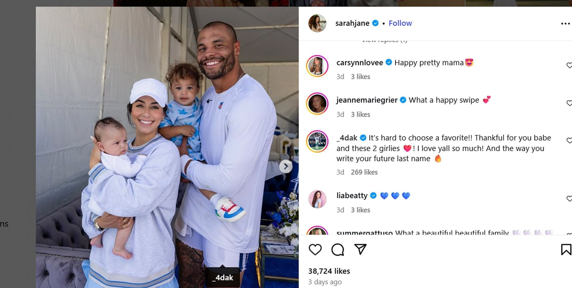 Dak Prescott comment /@sarahjane