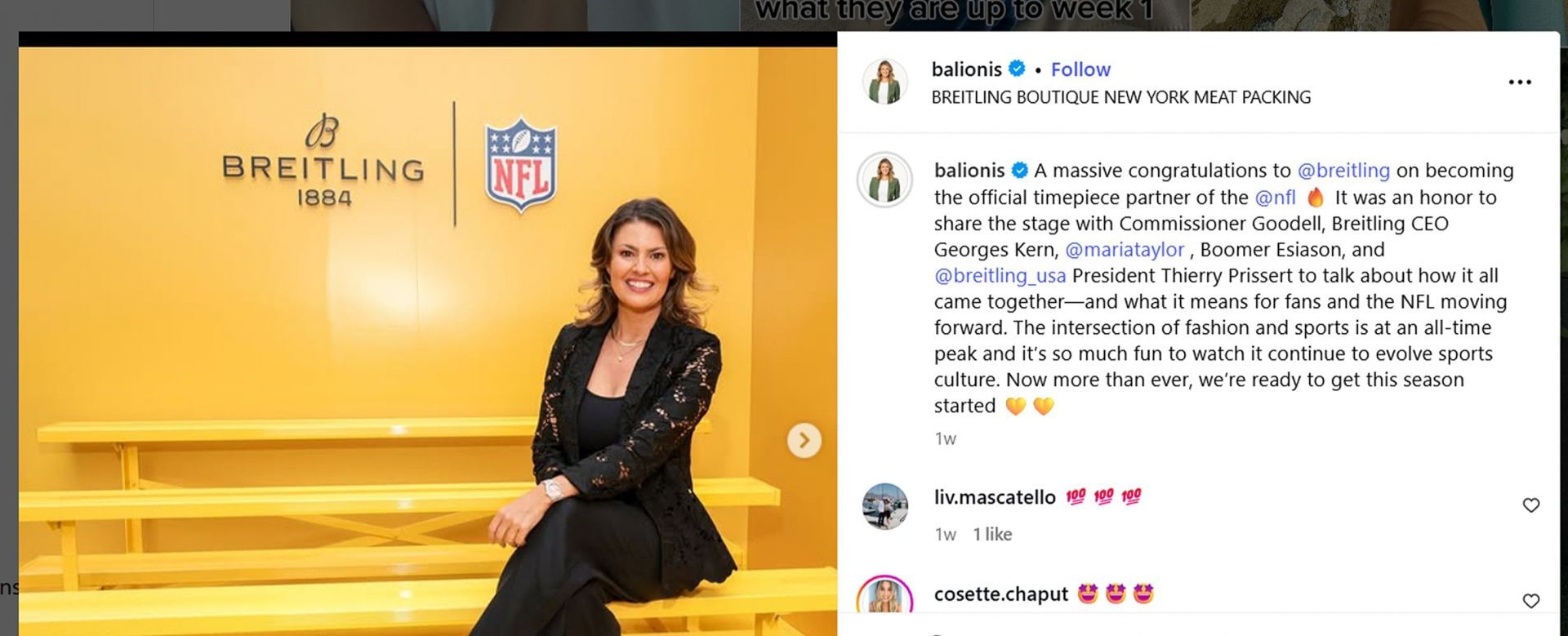 Amanda Balionis&#039; IG post/@balionis